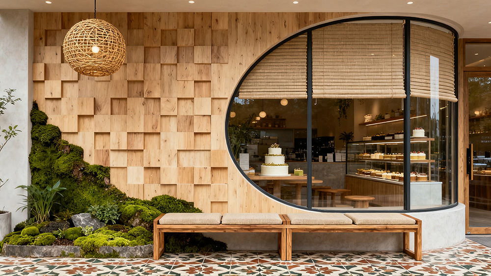 6張高顏值特色蛋糕店門頭裝修設計效果圖